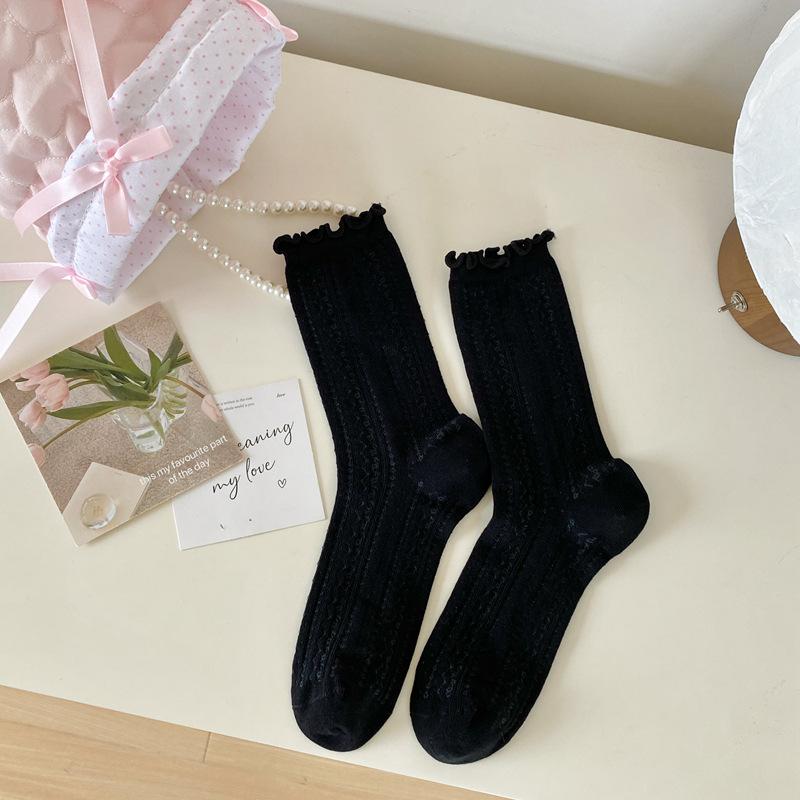 5pair Japanese Mesh Socks Children S Hollow Water Ripple Spring And Summer Thin Women S Socks Solid Color Fungus Edge Medium Tube Stacking Socks One size fits all чорний
5pair Japanese Mesh Socks Children S Hollow Water Ripple Spring And Summer Thin Women S Socks Solid Color Fungus Edge Medium Tube Stacking Socks One size fits all чорний