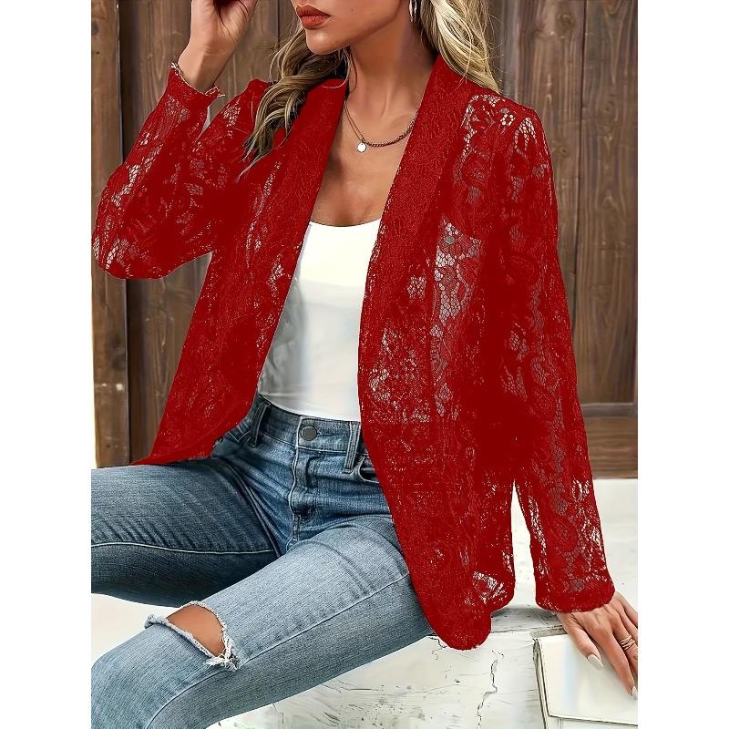 Plus Size Women s Big Flower Pattern Open-top Jacket Elegant Solid Color Lace Summer Spring Jacket Long Sleeves 2XL
Plus Size Women s Big Flower Pattern Open-top Jacket Elegant Solid Color Lace Summer Spring Jacket Long Sleeves 2XL