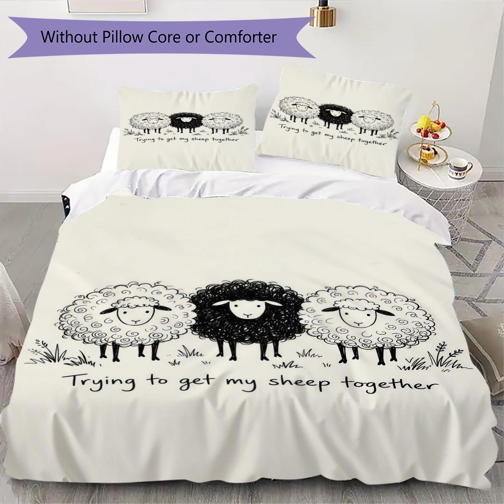 Black and White Sheep Pattern Bedding uilt Set uilt Cover Pillowcase Home Decoration Birthday Gift (1 * duvet cover + 7 * pillowcase without core) 135x200cm
Black and White Sheep Pattern Bedding uilt Set uilt Cover Pillowcase Home Decoration Birthday Gift (1 * duvet cover + 7 * pillowcase without core) 135x200cm