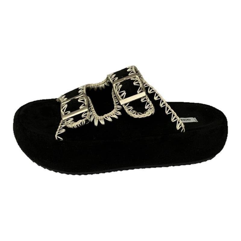 Korean version double-breasted one-word with flat-bottomed cool slippers for women s 2025 new summer embroidered thick-bottomed half-slippers for out 35
Korean version double-breasted one-word with flat-bottomed cool slippers for women s 2025 new summer embroidered thick-bottomed half-slippers for out 35