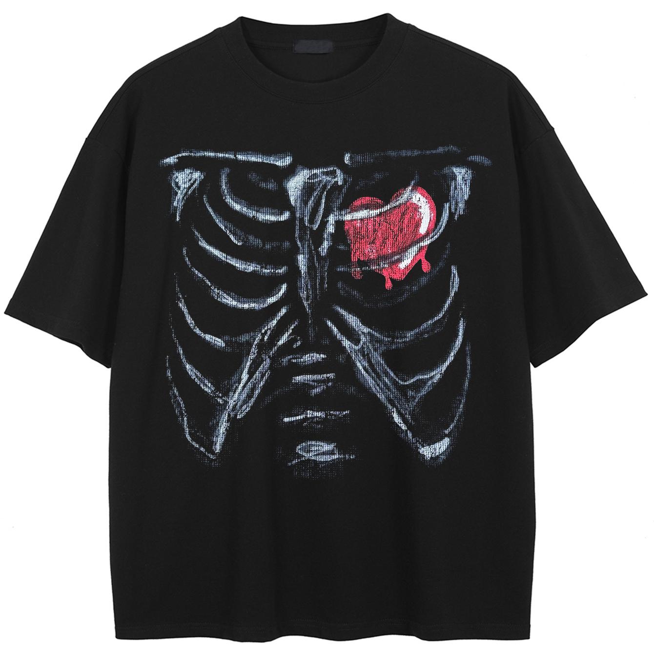 Bare Your Bones Wear Your Heart Graphic T-Shirt Cotton Washed Black Tshirt Unisex Short Sleeves T Shirt XXL чорний
Bare Your Bones Wear Your Heart Graphic T-Shirt Cotton Washed Black Tshirt Unisex Short Sleeves T Shirt XXL чорний