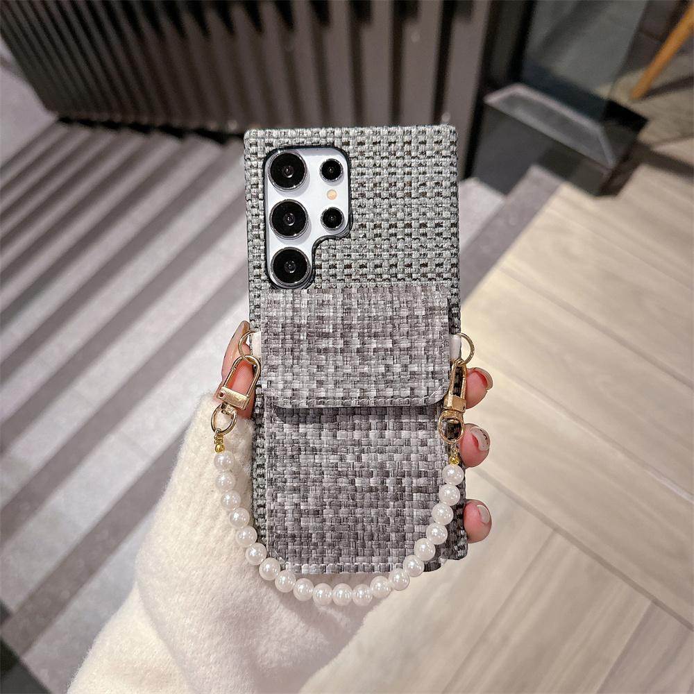 Luxury Cloth Pearl Hand Chain Case For Samsung S24 Ultra S23 Ultra S22 Card Holder Cover For Galaxy S24 Plus Wrist Strap Case S24
Luxury Cloth Pearl Hand Chain Case For Samsung S24 Ultra S23 Ultra S22 Card Holder Cover For Galaxy S24 Plus Wrist Strap Case S24