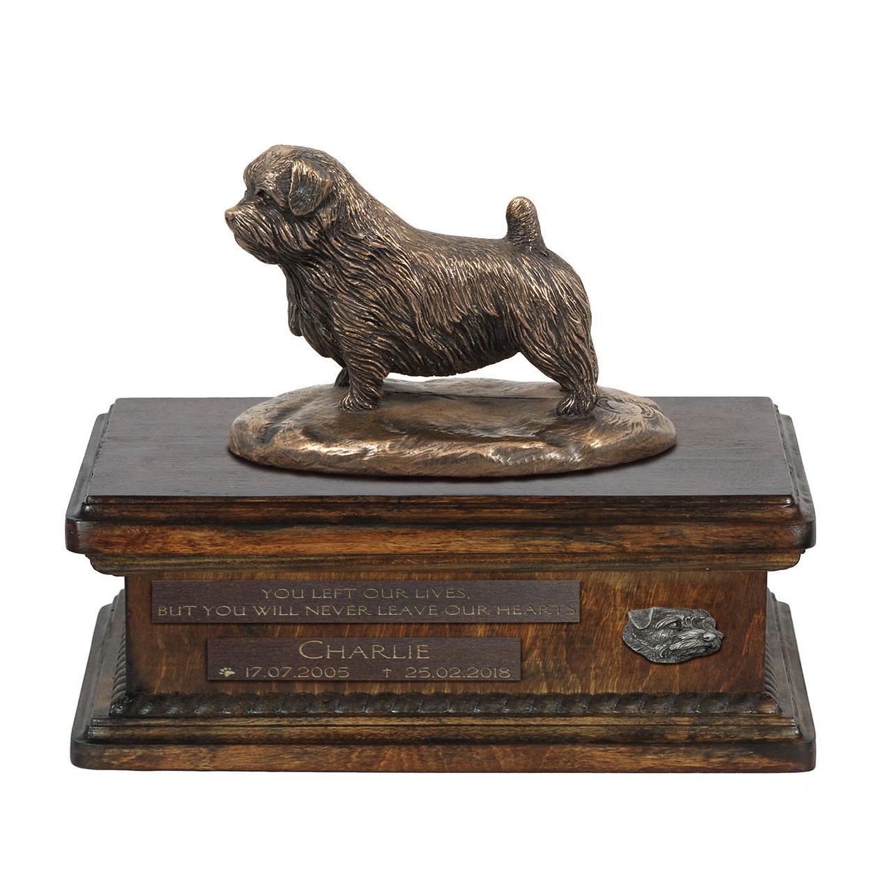 Norfolk Terrier - urn for dog ashes, personalized urn with a statue, wooden urn with a dog by Art-Dog brand коричневий
Norfolk Terrier - urn for dog ashes, personalized urn with a statue, wooden urn with a dog by Art-Dog brand коричневий