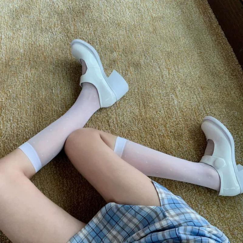Women Summer Sexy Transparent Calf Socks Harajuku Vintage Polka Dot Print Jacquard See-Through Mesh Knee Drop Shipping one size() белый
Women Summer Sexy Transparent Calf Socks Harajuku Vintage Polka Dot Print Jacquard See-Through Mesh Knee Drop Shipping one size() белый