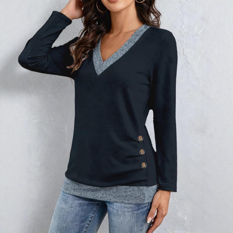 Autumn Hot Style Fashionable Elegant Casual V-neck Versatile Temperament Long-sleeved Women s T-shirt S темно-синього кольору
Autumn Hot Style Fashionable Elegant Casual V-neck Versatile Temperament Long-sleeved Women s T-shirt S темно-синього кольору