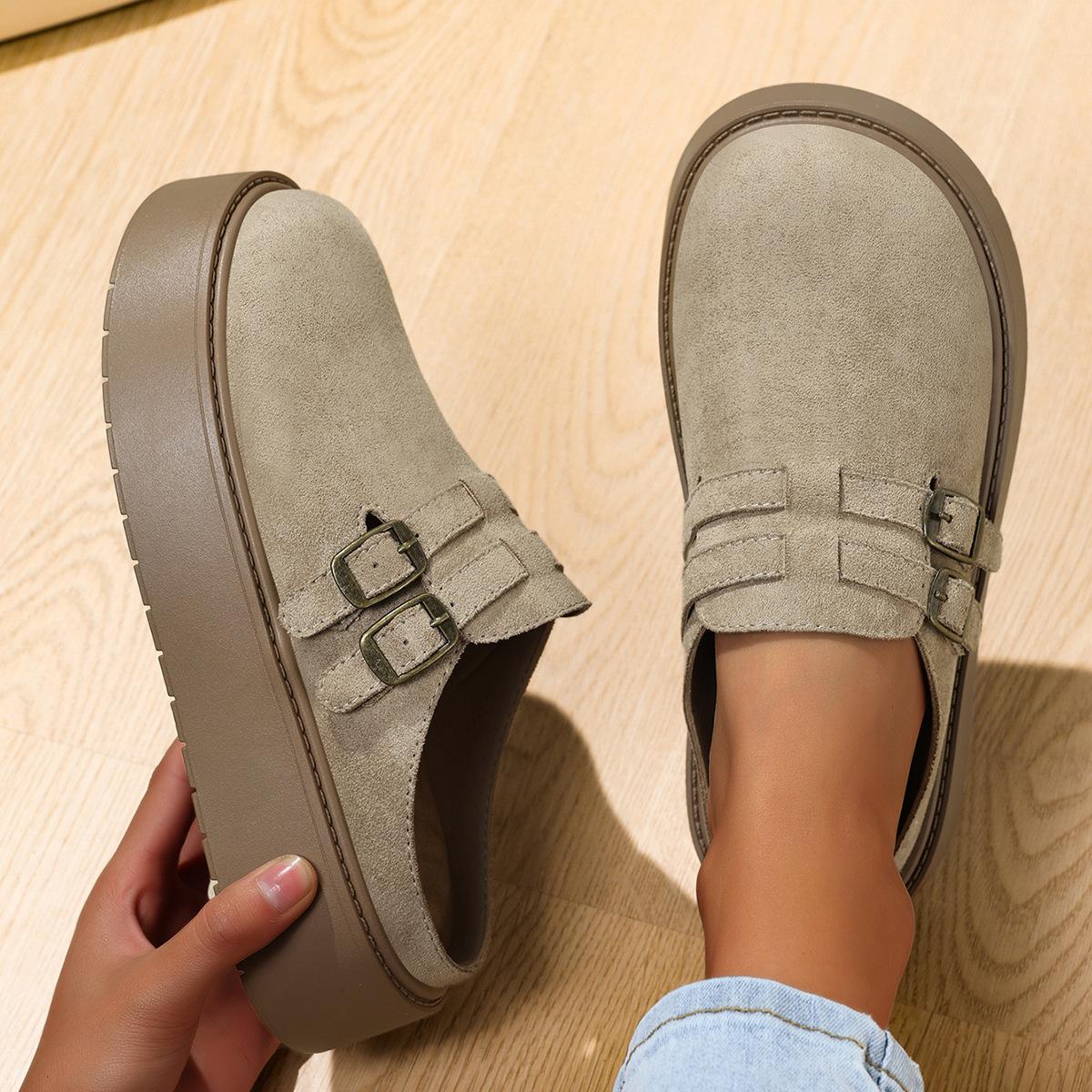 Muffin thick-soled bag head half slippers women wear new one-pedal lazy boken shoes 40
Muffin thick-soled bag head half slippers women wear new one-pedal lazy boken shoes 40