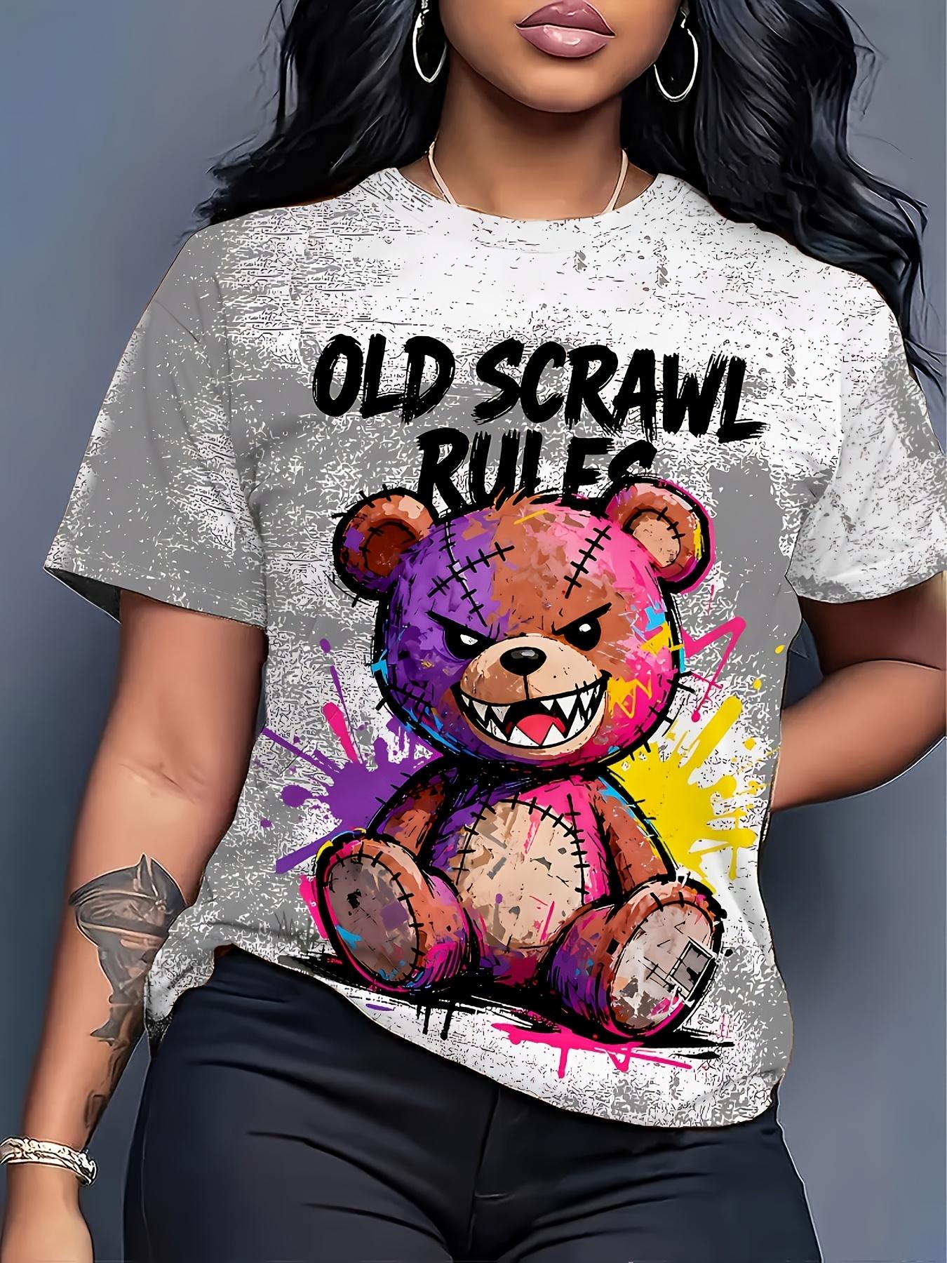 Evil Bear Graffiti Loose-Fit Women s Summer T-Shirt- Distressed Y2K Street Style Printed Crew Neck Top. Designed for Lovers of Dark Cool Aesthetics. G S дубильная кора
Evil Bear Graffiti Loose-Fit Women s Summer T-Shirt- Distressed Y2K Street Style Printed Crew Neck Top. Designed for Lovers of Dark Cool Aesthetics. G S дубильная кора