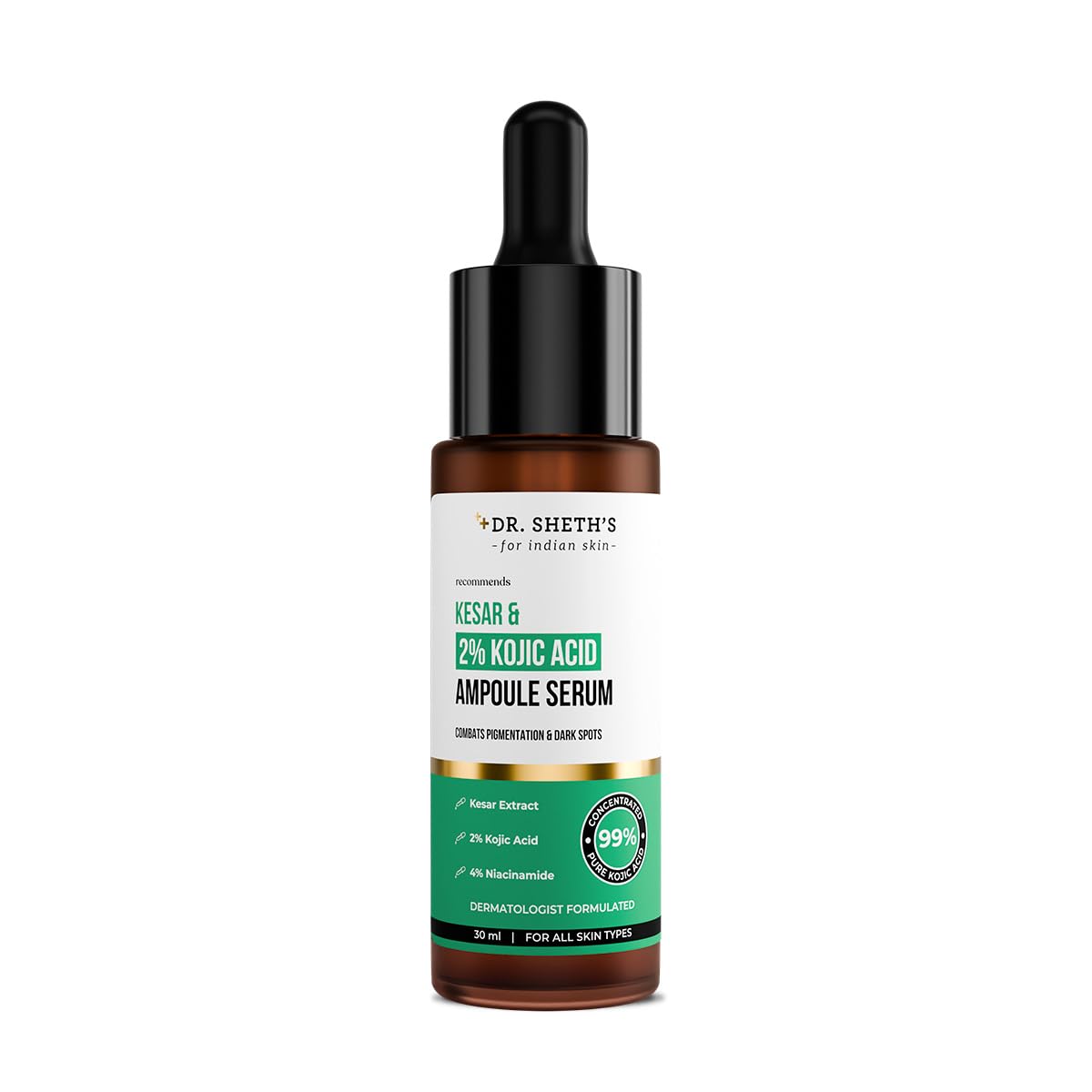 Dr. Sheth s Kesar & 2% Kojic Acid Ampoule Serum 30 ml for Glowing Even Skin Tone & Brightening
Dr. Sheth s Kesar & 2% Kojic Acid Ampoule Serum 30 ml for Glowing Even Skin Tone & Brightening