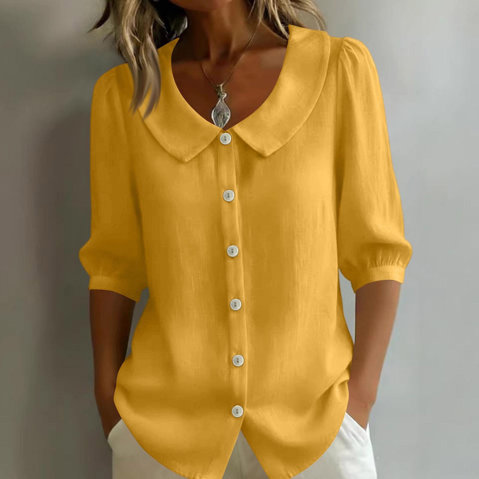 Boho Tops for Women Button Down Blouses for Women UK Short Sleeve Tops Women Ladies Tops Womens Clothing XL жовтий
Boho Tops for Women Button Down Blouses for Women UK Short Sleeve Tops Women Ladies Tops Womens Clothing XL жовтий
