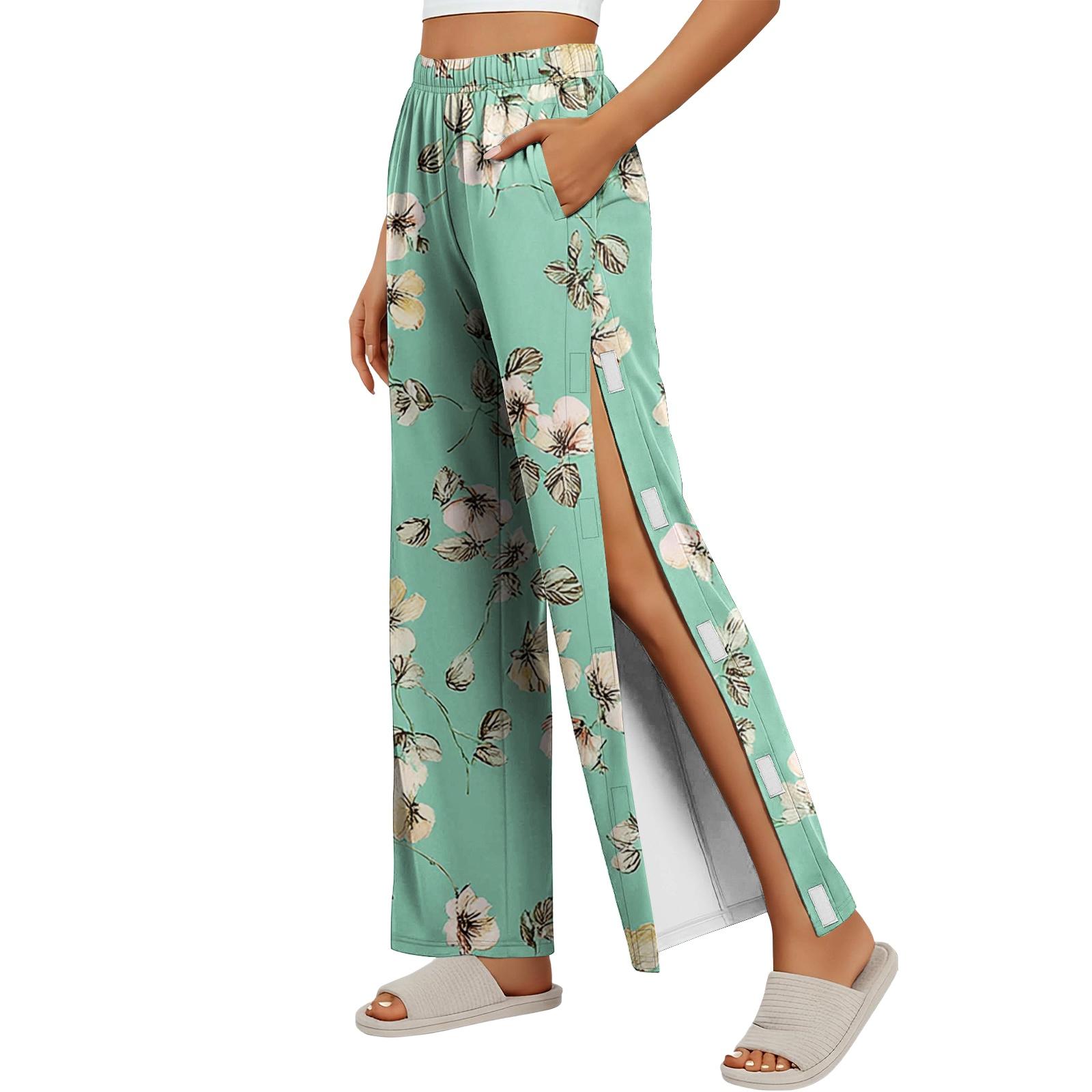 Women Floral Side Velcro Closure Easy Open Post Surgery Recovery Long Pants Elastic Waistband Soft Fabric Comfortable Fit XXL зелений
Women Floral Side Velcro Closure Easy Open Post Surgery Recovery Long Pants Elastic Waistband Soft Fabric Comfortable Fit XXL зелений