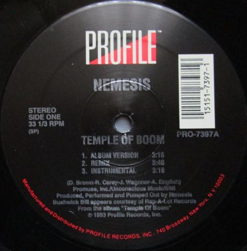 12inch Record NEMESIS Temple Of Boom Str8 Jackin PRO7397 PROFILE 1993 US Rap HipHopRB Used
12inch Record NEMESIS Temple Of Boom Str8 Jackin PRO7397 PROFILE 1993 US Rap HipHopRB Used