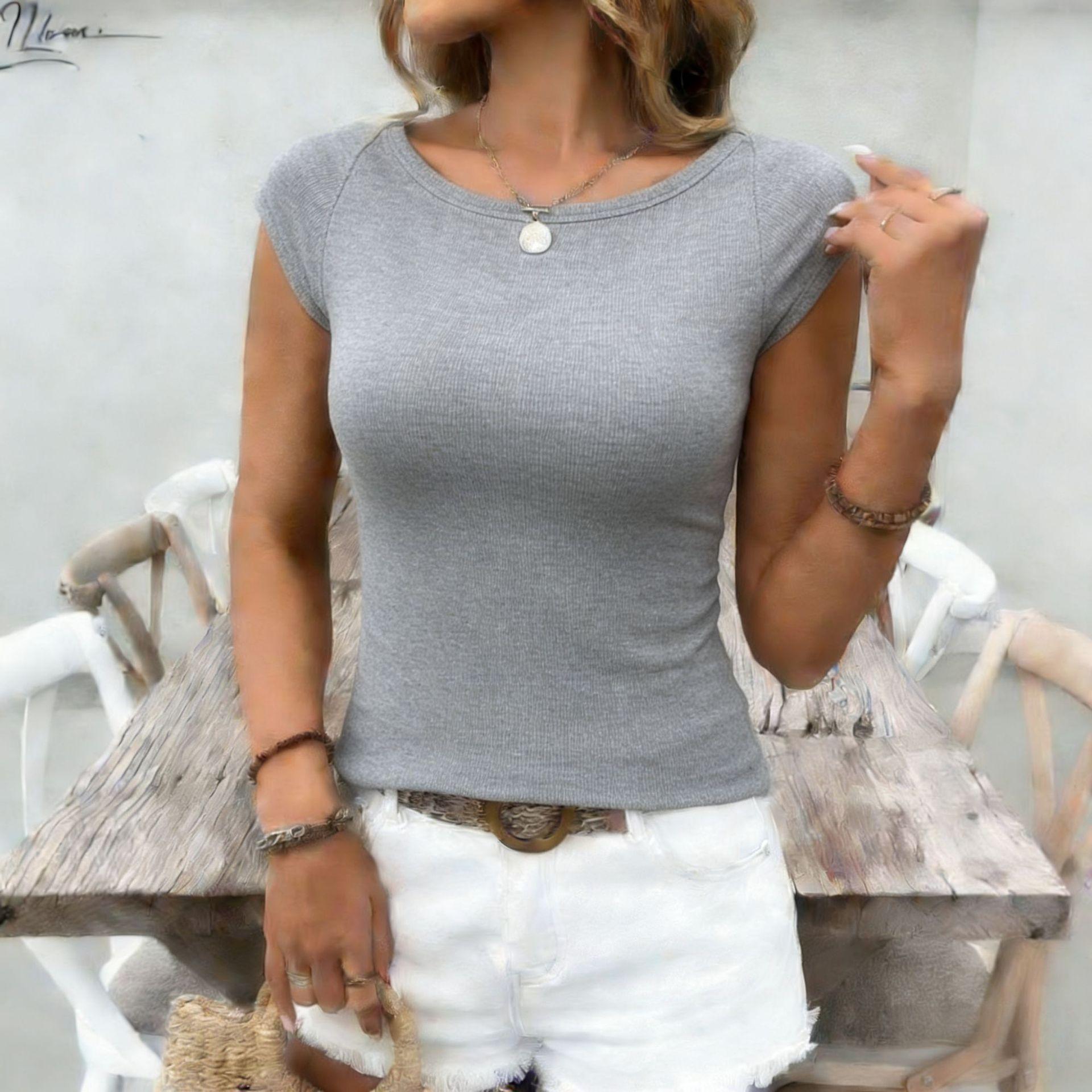 Women s Casual Ribbed Knit Crew Neck Cap Sleeve T-shirt Slim Fit Basic Crop Top S сірий колір
Women s Casual Ribbed Knit Crew Neck Cap Sleeve T-shirt Slim Fit Basic Crop Top S сірий колір
