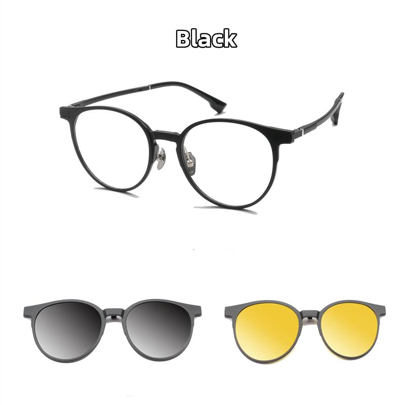 New Round Frame 3 in 1 Magnetic Suction Sleeve Glasses for Man and Women TR90 Retro Polarized Night Vision Driving Sunglasses чорний
New Round Frame 3 in 1 Magnetic Suction Sleeve Glasses for Man and Women TR90 Retro Polarized Night Vision Driving Sunglasses чорний