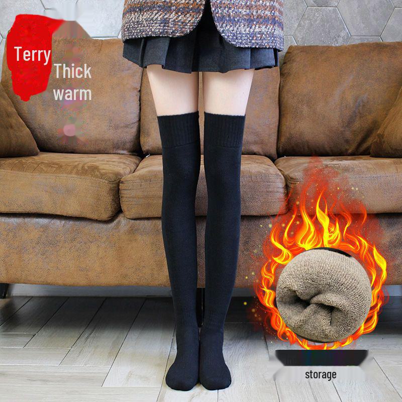 Женские толстые махровые носки выше колена: Теплые бархатные чулки для осени и зимы (Корейский стиль) Knee-length terry чёрный
Женские толстые махровые носки выше колена: Теплые бархатные чулки для осени и зимы (Корейский стиль) Knee-length terry чёрный