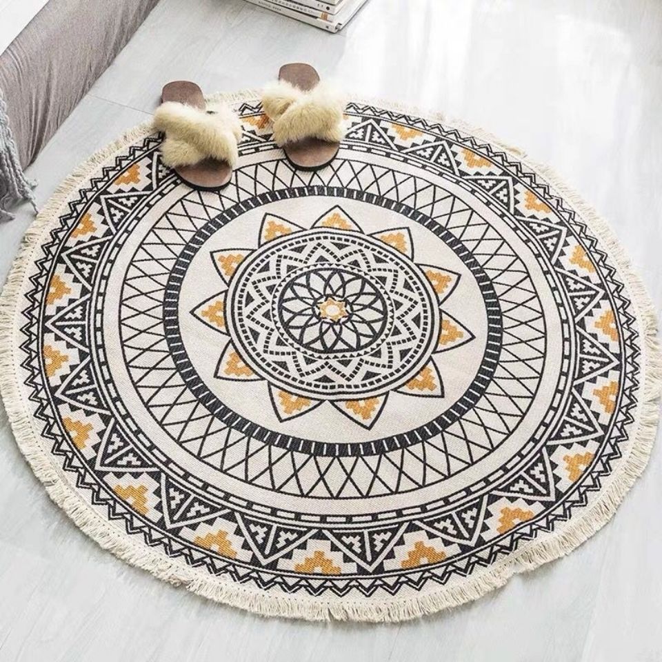 Nordic Ethnic Style Rug Cotton Linen Tassel Floor Mat Boho Round Carpet Home Hotel Living Room For Kids Anti Slip carpet Doormat diameter 90 cm
Nordic Ethnic Style Rug Cotton Linen Tassel Floor Mat Boho Round Carpet Home Hotel Living Room For Kids Anti Slip carpet Doormat diameter 90 cm