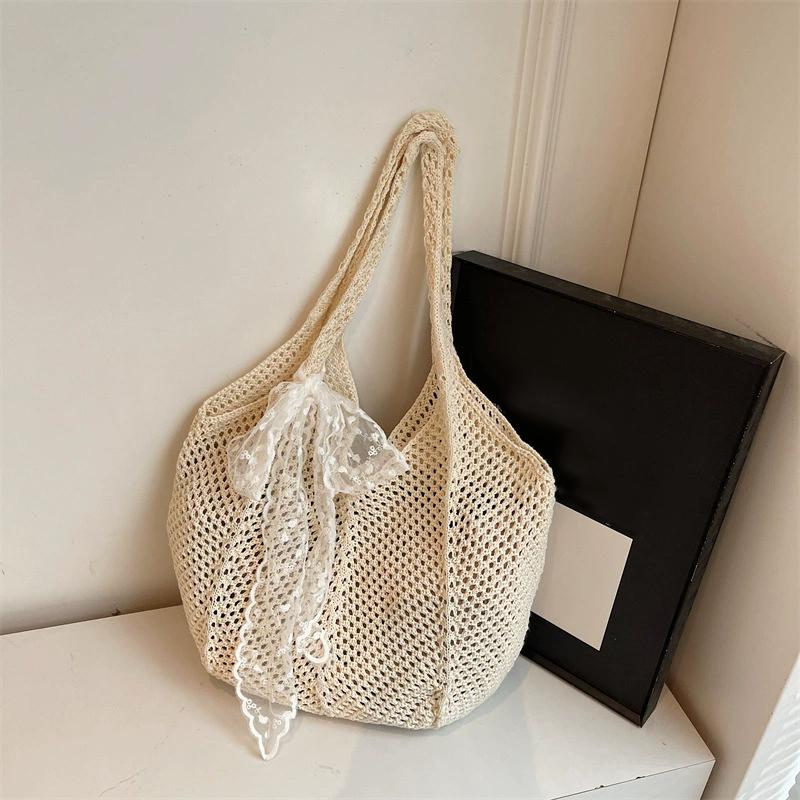Women Bow Crochet Tote Solid Color Multifunctional Knitted Bag Cute Aesthetic Handbag Girls Hobo Bag for Holiday Travel
Women Bow Crochet Tote Solid Color Multifunctional Knitted Bag Cute Aesthetic Handbag Girls Hobo Bag for Holiday Travel