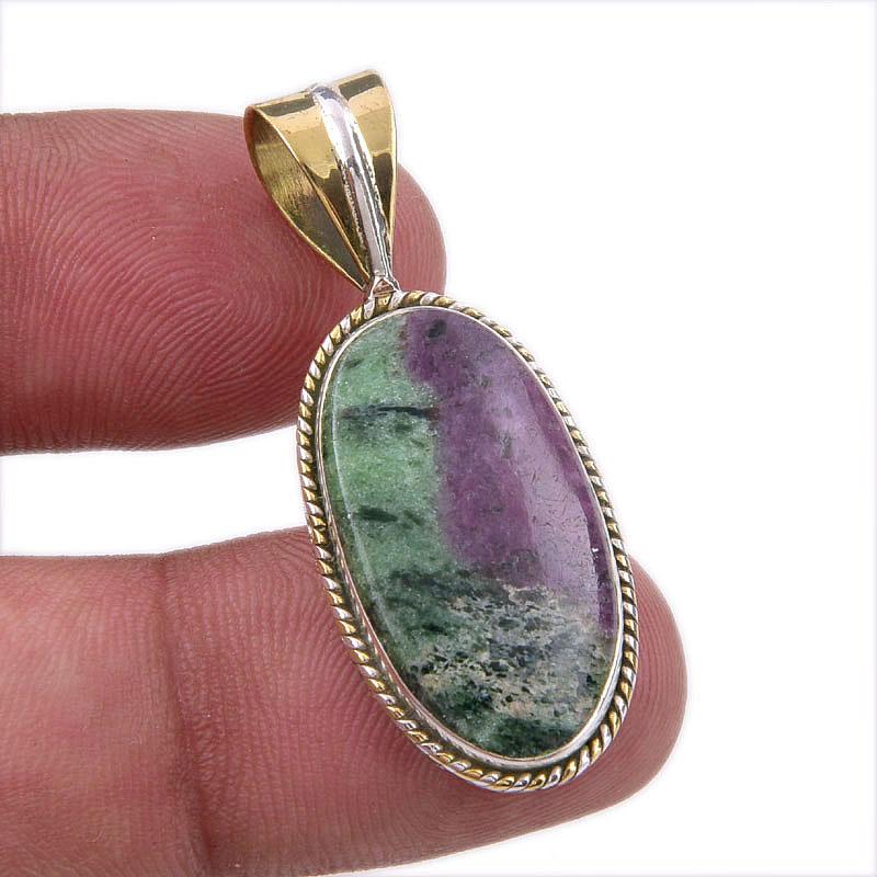 Ruby In Zoisite Lab-Created 925 Sterling Silver Gift Two Tone Pendant 1.50 u0P21
Ruby In Zoisite Lab-Created 925 Sterling Silver Gift Two Tone Pendant 1.50 u0P21