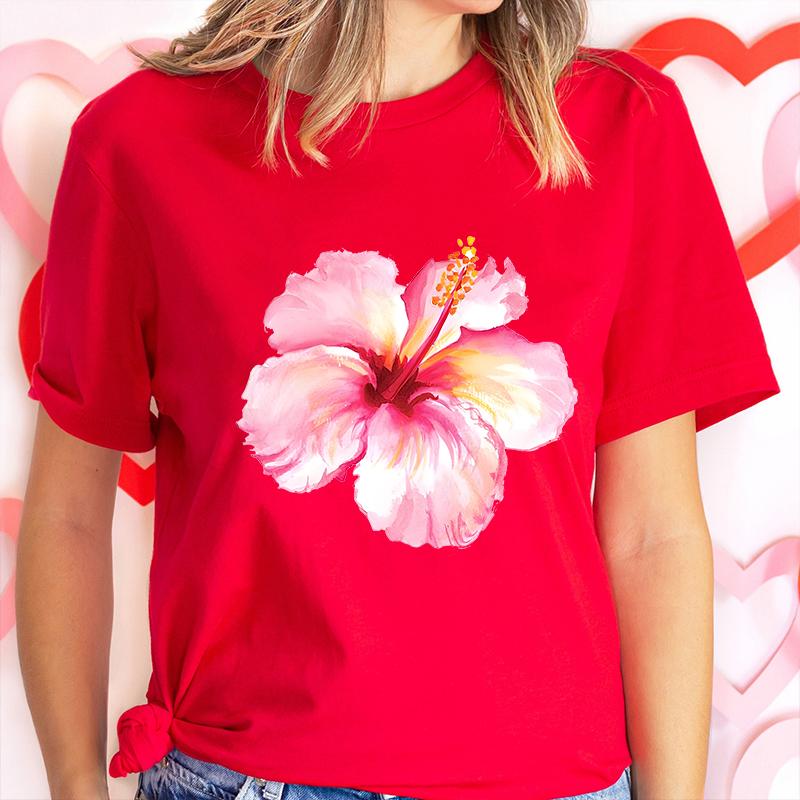 Женская летняя одежда Y2K Футболки с дизайном розового цветка гибискуса Летняя мода Женские футболки Короткий рукав Розовые повседневные топы 4XL
Женская летняя одежда Y2K Футболки с дизайном розового цветка гибискуса Летняя мода Женские футболки Короткий рукав Розовые повседневные топы 4XL