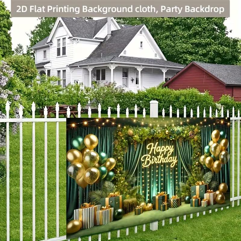 2D Elegant Green Gold Birthday Backdrop for Outdoor Party 47.2x31.5inch/120*80cm
2D Elegant Green Gold Birthday Backdrop for Outdoor Party 47.2x31.5inch/120*80cm