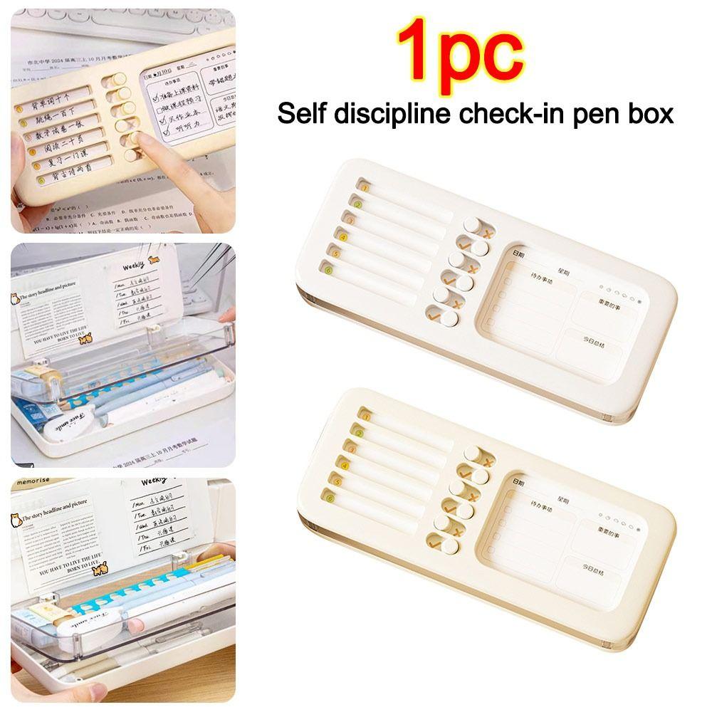 Double Layer Pencil Case Self-discipline Check-in Desktop Stationery Organizer for Students білий
Double Layer Pencil Case Self-discipline Check-in Desktop Stationery Organizer for Students білий