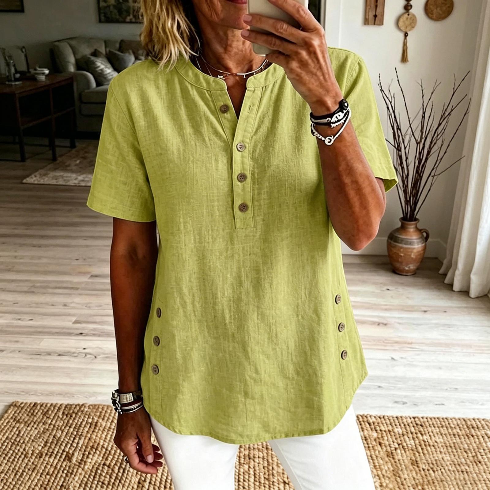 Women s Fashionable Casual Set, Button-down Short-sleeved Pullover Top XL жовтий
Women s Fashionable Casual Set, Button-down Short-sleeved Pullover Top XL жовтий