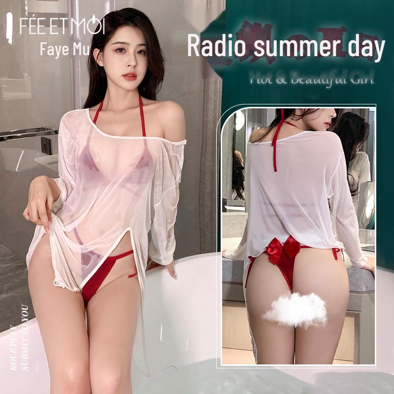 Feimu Butterfly Hip-Strap Bikini Set - Sexy Summer Lingerie with Outer Shirt One Size
Feimu Butterfly Hip-Strap Bikini Set - Sexy Summer Lingerie with Outer Shirt One Size