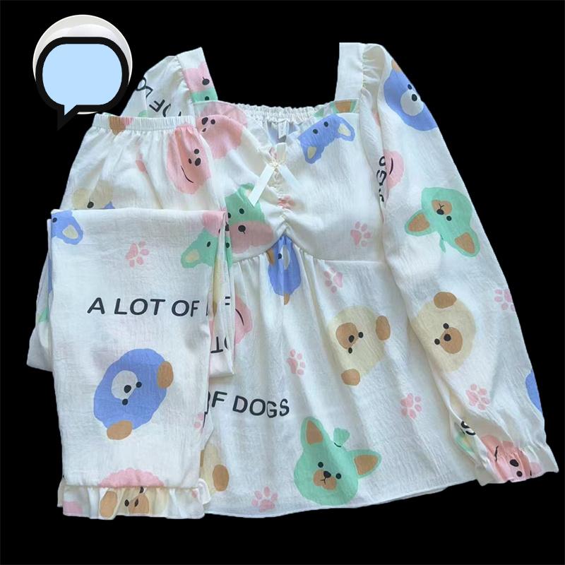 Autumn Winter Cute Bear Letter Print Women s Pajamas Set Sweet Kawaii Long Sleeve & Pants Sleepwear Raglan Sleeve V-neck Pajamas M
Autumn Winter Cute Bear Letter Print Women s Pajamas Set Sweet Kawaii Long Sleeve & Pants Sleepwear Raglan Sleeve V-neck Pajamas M