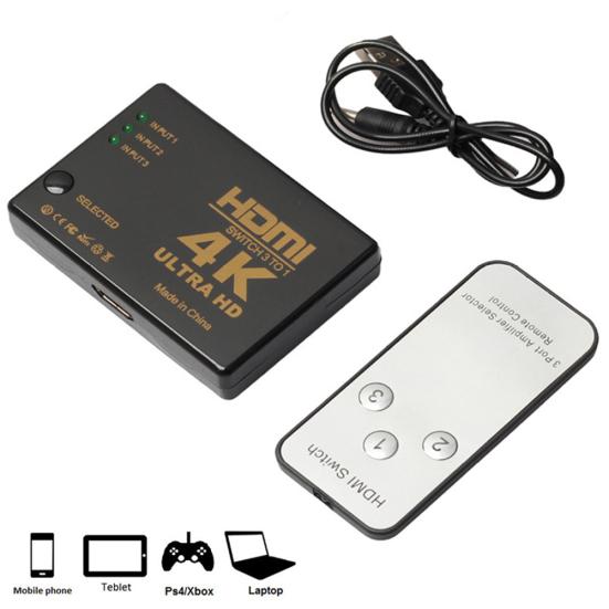 Переключатель-переключатель, совместимый с HDMI, 4x2K, 3 в 1, разветвитель 3x1 с пультом дистанционного управления чёрный
Переключатель-переключатель, совместимый с HDMI, 4x2K, 3 в 1, разветвитель 3x1 с пультом дистанционного управления чёрный