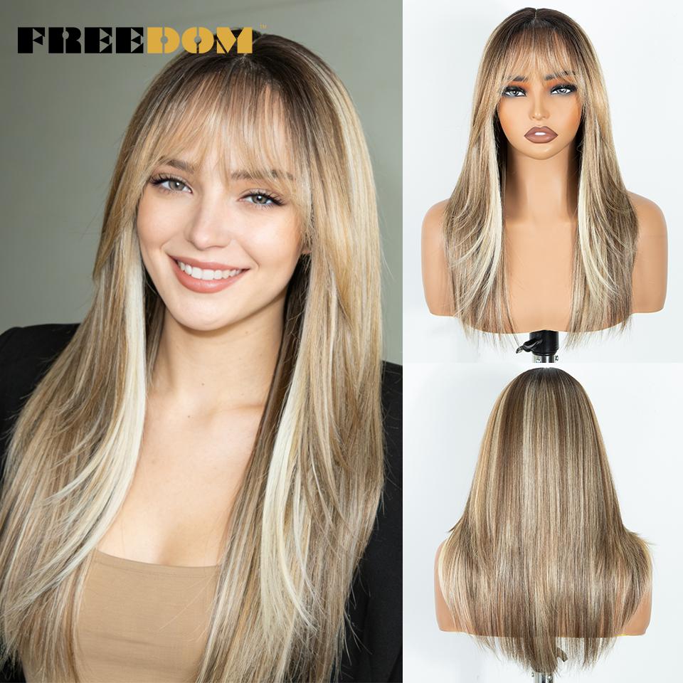FREEDOM Straight Layered Synthetic Lace Front Wig With Bangs 20 Inch Ombre Brown Blonde Pre-cut Lace Wigs Pink Cosplay Wig (as the picture,20inches)
FREEDOM Straight Layered Synthetic Lace Front Wig With Bangs 20 Inch Ombre Brown Blonde Pre-cut Lace Wigs Pink Cosplay Wig (as the picture,20inches)