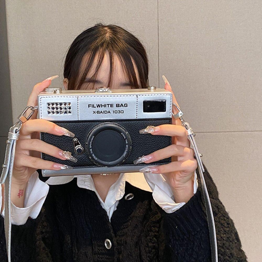 Large Capacity Funny Box Bag PU Camera Shoulder Bag Casual Wedding срібний/коричневий
Large Capacity Funny Box Bag PU Camera Shoulder Bag Casual Wedding срібний/коричневий