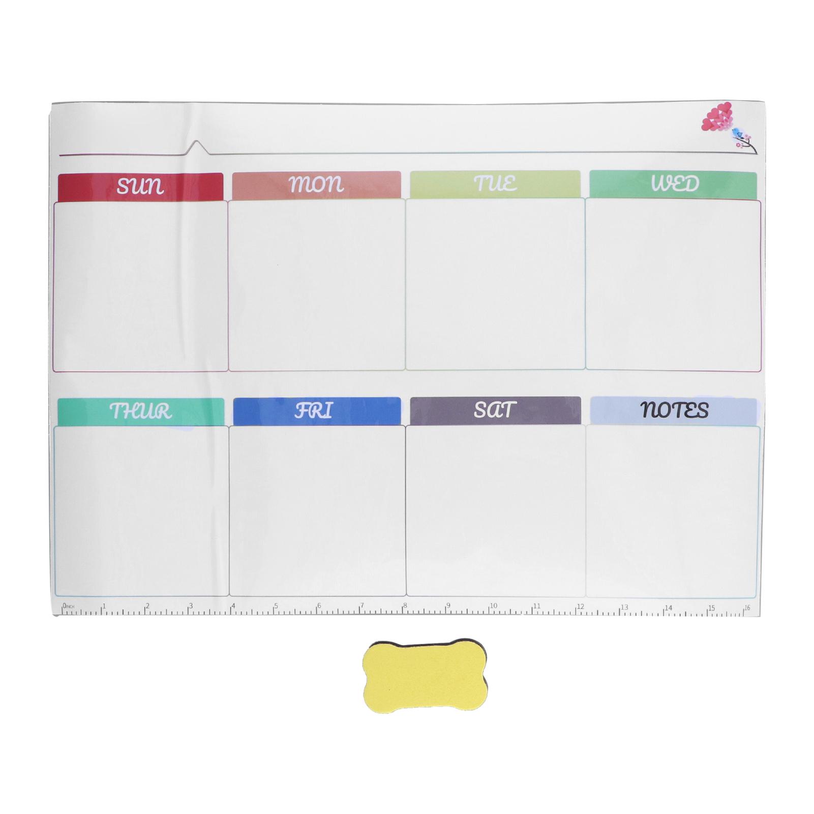 Weekly Dry Erase Board 16.5x11.8in Weekly Plan Whiteboard Sticker with Eraser for Refrigerator
Weekly Dry Erase Board 16.5x11.8in Weekly Plan Whiteboard Sticker with Eraser for Refrigerator
