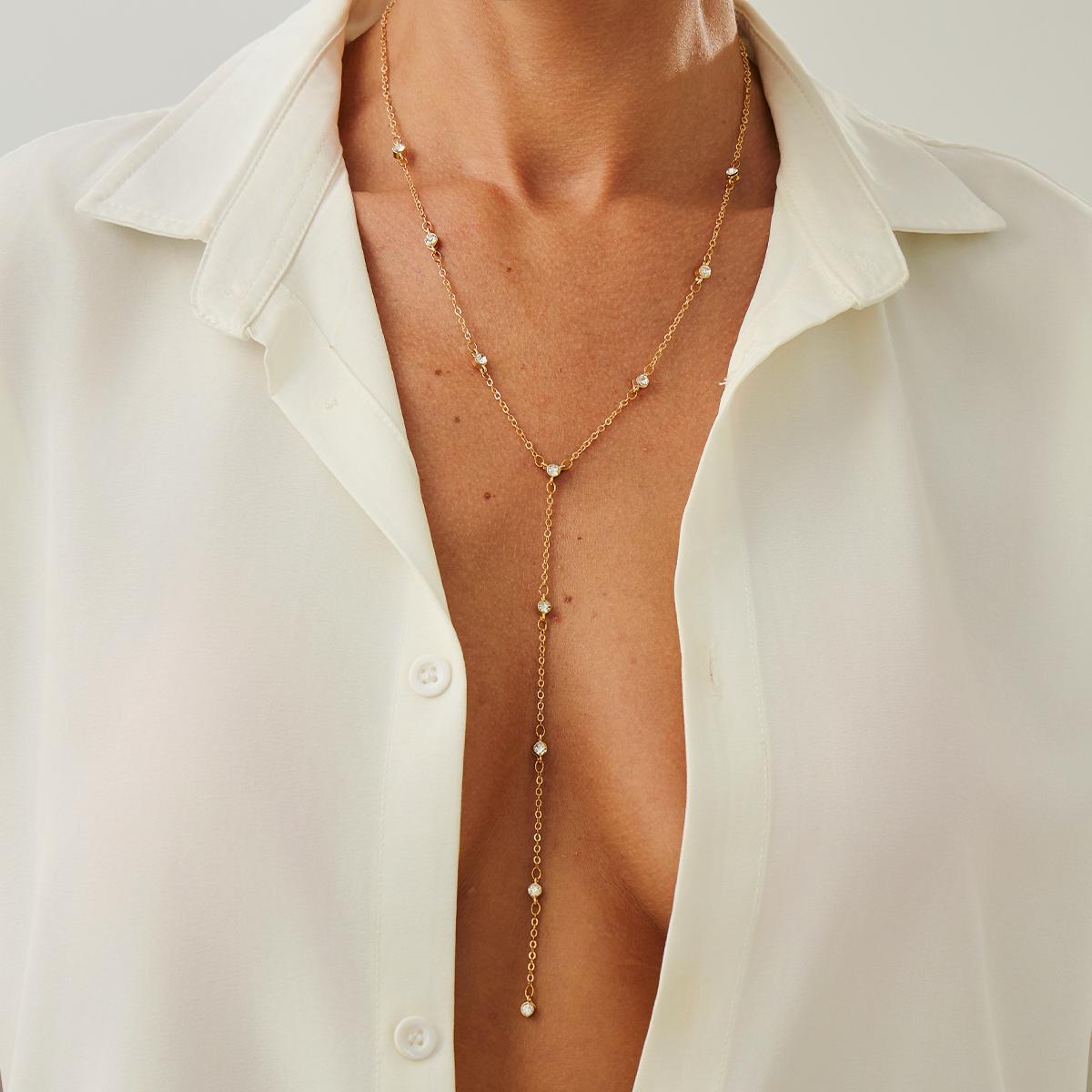 Ingemark Minimalism Sexy Rhinestone Long Chest Chain Necklace for Women Wedding Bridal Vintage Adjustable Choker Party Jewelry
Ingemark Minimalism Sexy Rhinestone Long Chest Chain Necklace for Women Wedding Bridal Vintage Adjustable Choker Party Jewelry