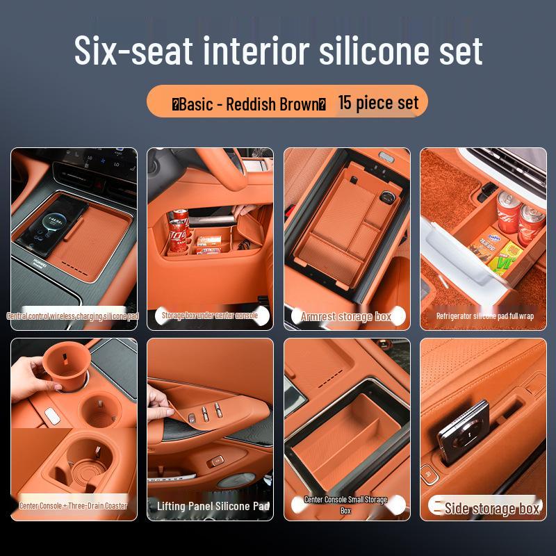 AITO M8 Car Interior Silicone Protector Set - Central Control & Cup Holder Accessories 6-seat Basic - Tangerine, 15-piece
AITO M8 Car Interior Silicone Protector Set - Central Control & Cup Holder Accessories 6-seat Basic - Tangerine, 15-piece