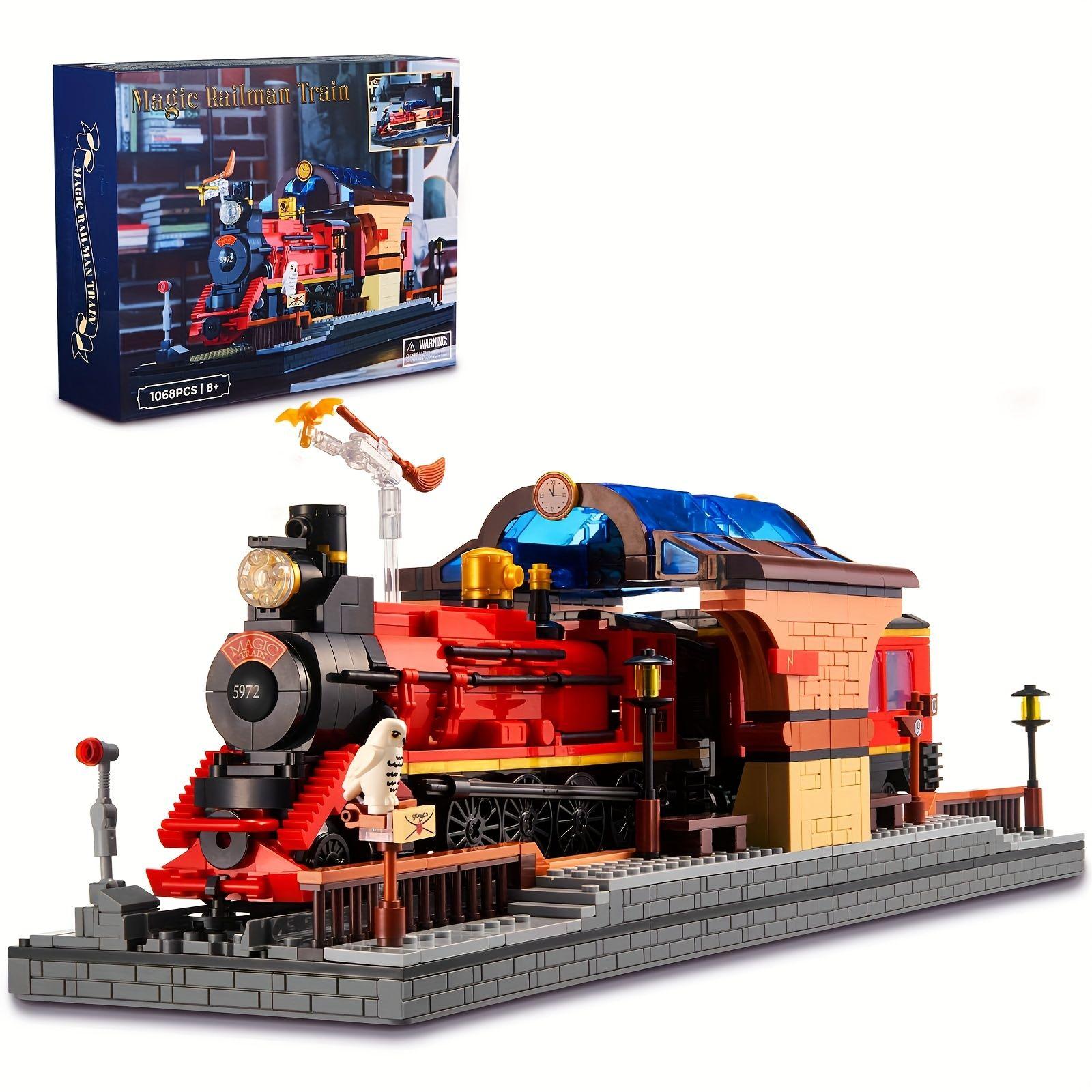 1068PCS Classic Steam Train Model Building Blocks Magical Train Station Bricks Creative Bookshelf Display Holiday Gift Kids Toys
1068PCS Classic Steam Train Model Building Blocks Magical Train Station Bricks Creative Bookshelf Display Holiday Gift Kids Toys