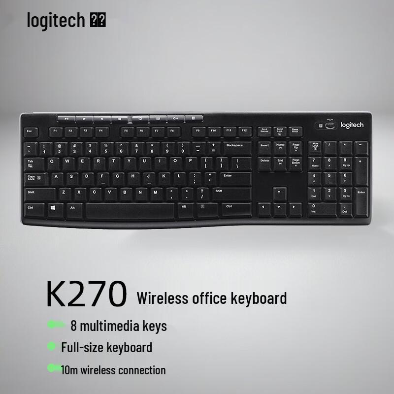 Logitech K270 Wireless Full-Size Keyboard
Logitech K270 Wireless Full-Size Keyboard