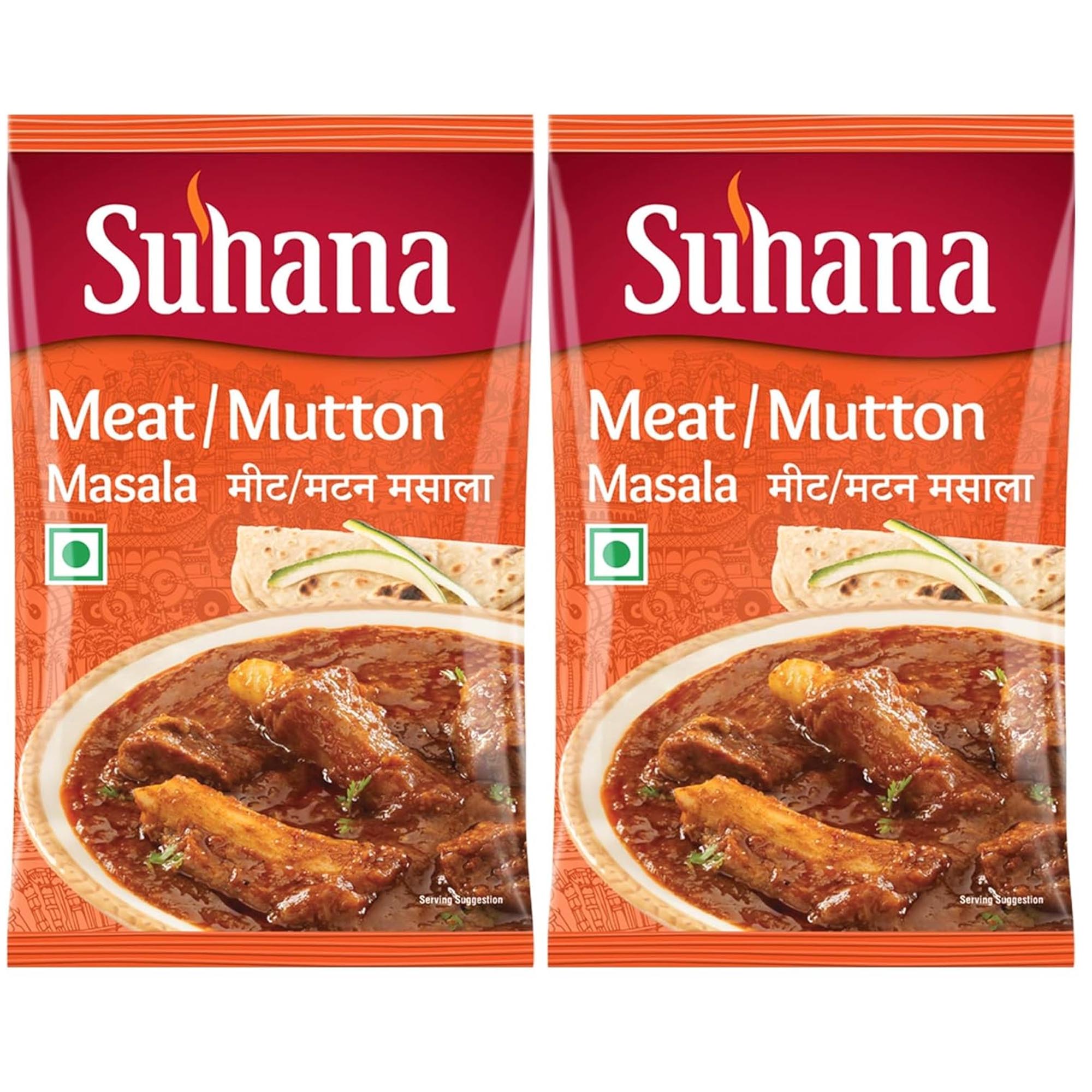 Suhana Mutton Meat Masala 2 x 200 G Pouches For Rich Curry Gravy Roasted Meat And Homemade Cooking Meals
Suhana Mutton Meat Masala 2 x 200 G Pouches For Rich Curry Gravy Roasted Meat And Homemade Cooking Meals