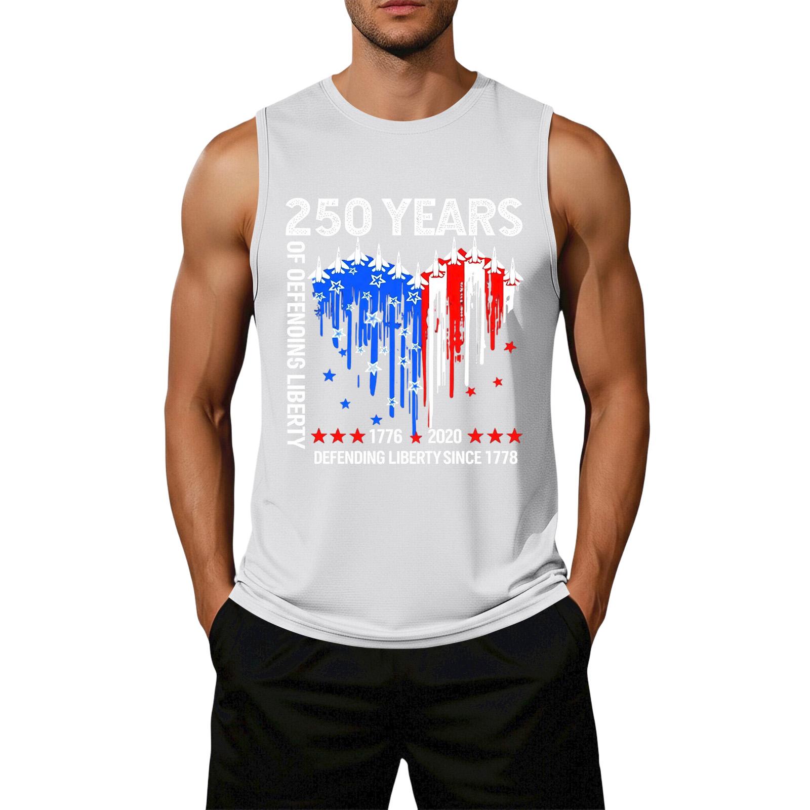 Men’s Loose Fit Sleeveless Top with Flag Graphic and 250 Years Print Lightweight Casual Tank for Daily Wear S білий
Men’s Loose Fit Sleeveless Top with Flag Graphic and 250 Years Print Lightweight Casual Tank for Daily Wear S білий