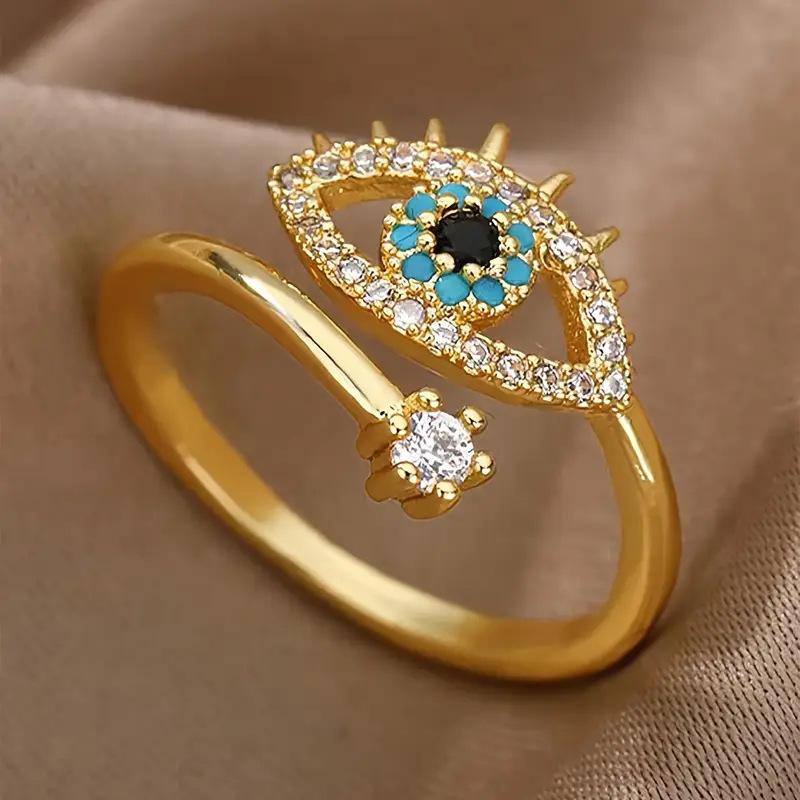 Huajie Two Tone Brilliant Zircon Inlaid Evil Eye Adjustable Rings for Women Unique Delicate Party New Ring Trend Open Ring золотий
Huajie Two Tone Brilliant Zircon Inlaid Evil Eye Adjustable Rings for Women Unique Delicate Party New Ring Trend Open Ring золотий