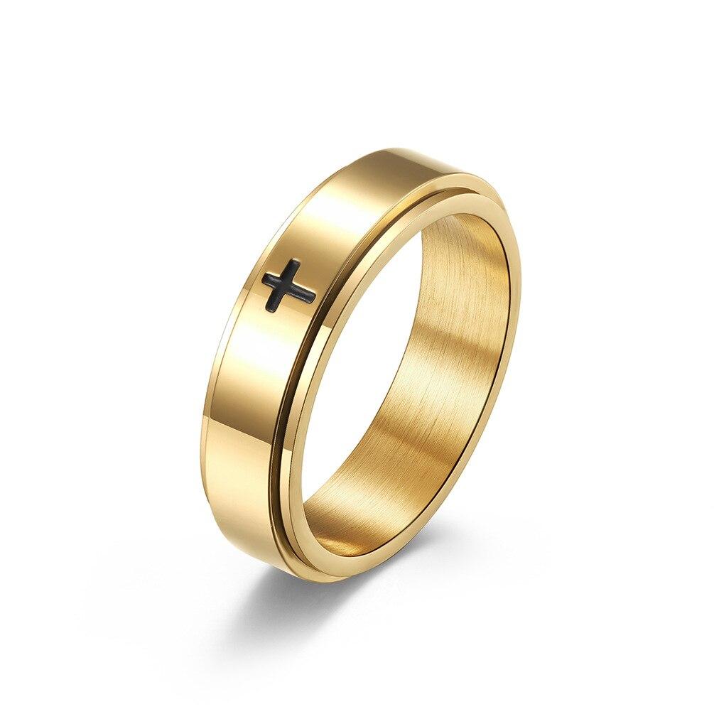 Simple Cross Rotatable and Decompressed Titanium Steel Ring To Relieve Anxiety Men Accessories Party Punk Holiday Gift Jewelry 12 рожевий колір золота
Simple Cross Rotatable and Decompressed Titanium Steel Ring To Relieve Anxiety Men Accessories Party Punk Holiday Gift Jewelry 12 рожевий колір золота