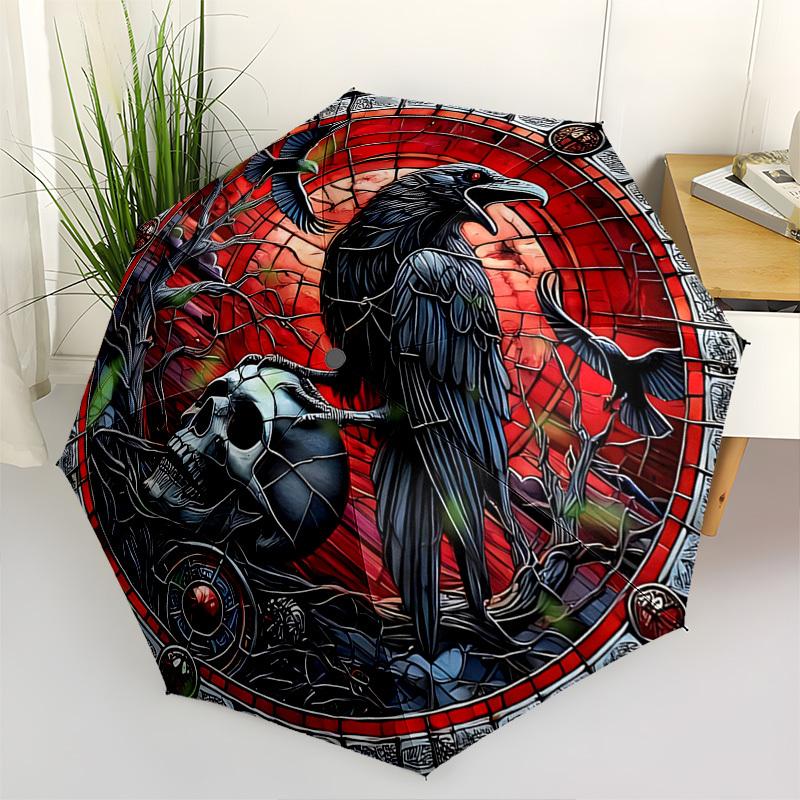 Stained Glass Raven Automatic Folding umbrella Compact 8 rib Design,Unique Style,Suitable for Everyday Outdoor Use,Perfect Gift for Fri
Stained Glass Raven Automatic Folding umbrella Compact 8 rib Design,Unique Style,Suitable for Everyday Outdoor Use,Perfect Gift for Fri
