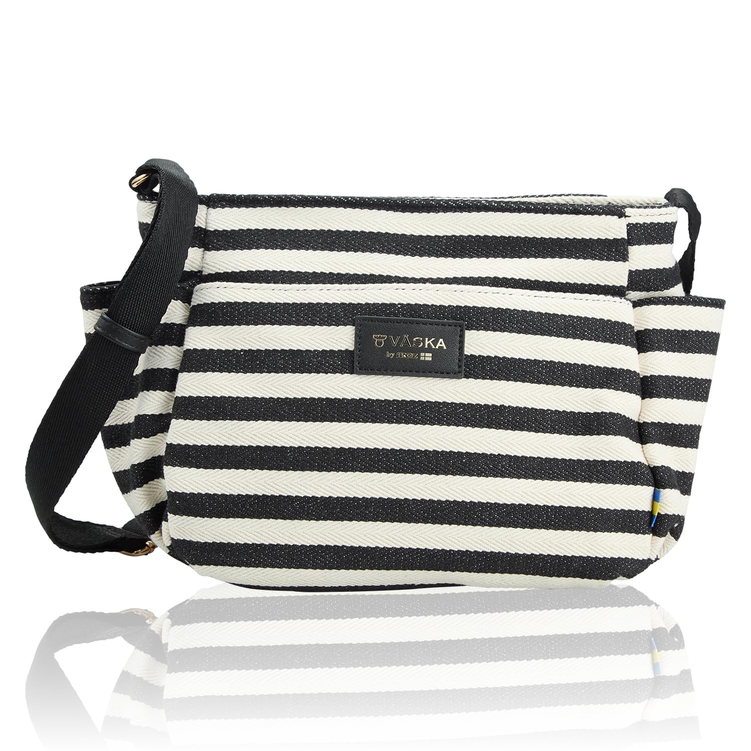 VASKA by moz Women s Shoulder Bag, Horizontal, Cotton, Striped, Elk, Deer, Veska, Nordic Style, VM6-226, Black
VASKA by moz Women s Shoulder Bag, Horizontal, Cotton, Striped, Elk, Deer, Veska, Nordic Style, VM6-226, Black