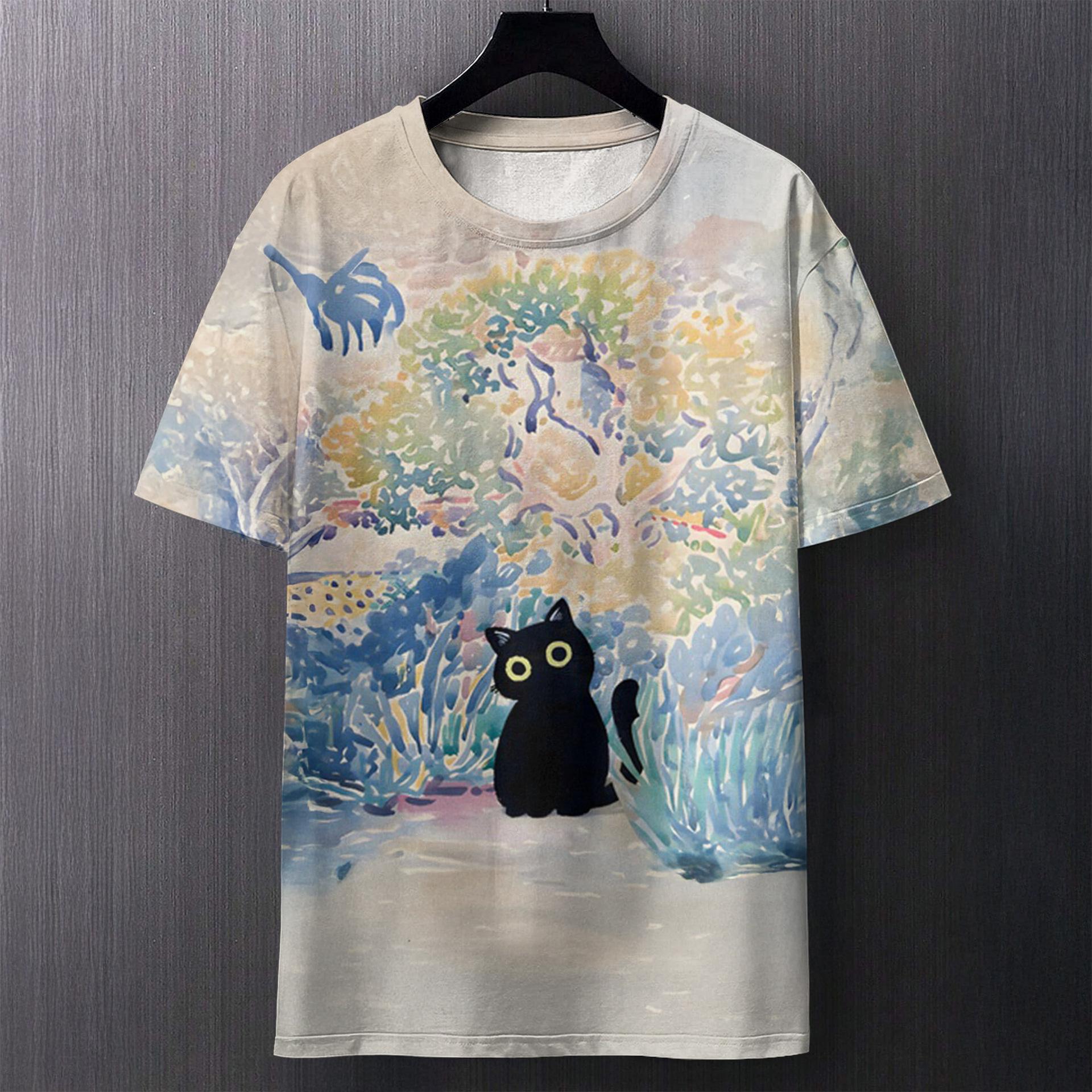 Летняя футболка с круглым вырезом, художественным принтом кошки и цветочным узором, 3D-печать, модная повседневная мужская футболка с коротким рукавом XS
Летняя футболка с круглым вырезом, художественным принтом кошки и цветочным узором, 3D-печать, модная повседневная мужская футболка с коротким рукавом XS