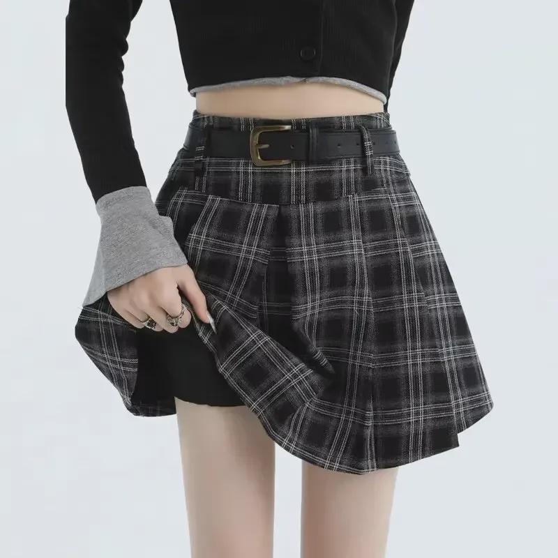 Women s High-Waisted Plaid Pleated A-Line Skirt - Retro Autumn/Winter Style, Slimming, Hip Coverage, Short Length L чорний
Women s High-Waisted Plaid Pleated A-Line Skirt - Retro Autumn/Winter Style, Slimming, Hip Coverage, Short Length L чорний