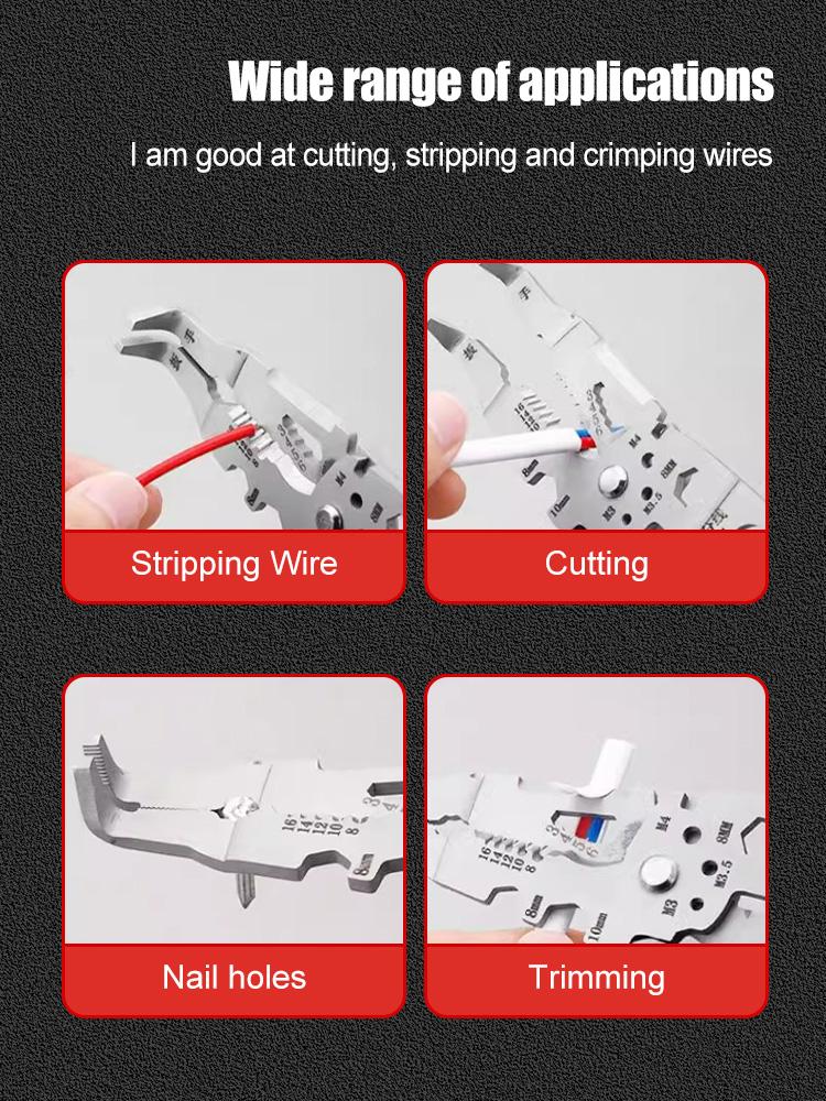 Multifunctional Professional Elbow Wire Stripper Pliers Crimping Tool Electrician Wire Crimping Cutter Wiring Scissors Hand Tool
Multifunctional Professional Elbow Wire Stripper Pliers Crimping Tool Electrician Wire Crimping Cutter Wiring Scissors Hand Tool