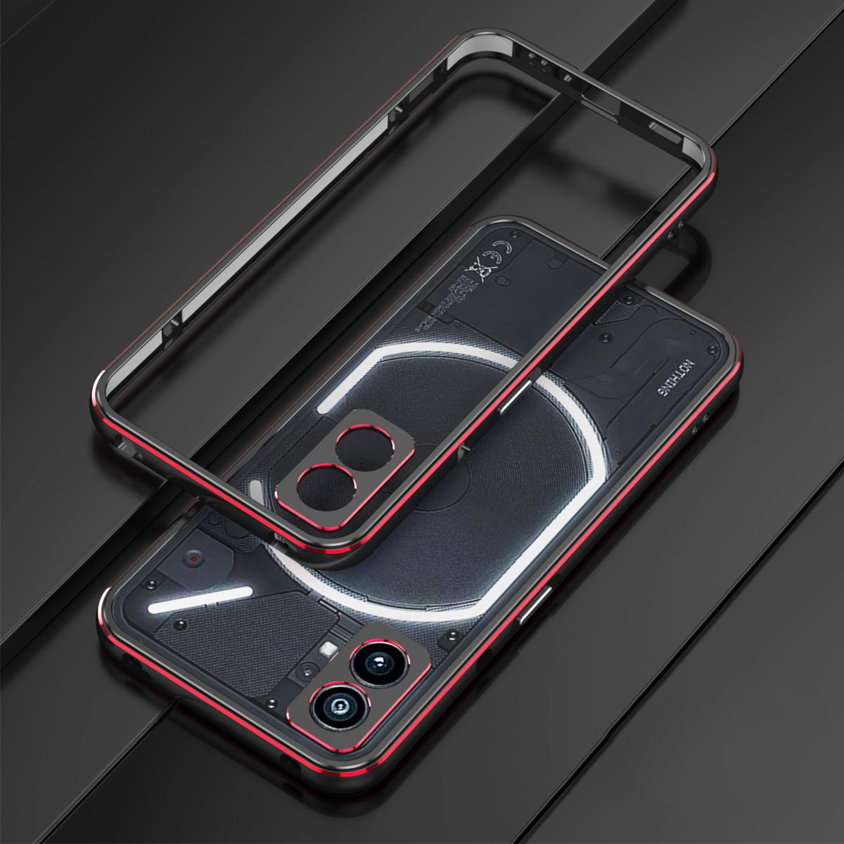 For Nothing Phone (2) Metal Frame Bumper Case Shock Absorbent Bumper Cover with Camera Lens Guard Black/Red
For Nothing Phone (2) Metal Frame Bumper Case Shock Absorbent Bumper Cover with Camera Lens Guard Black/Red