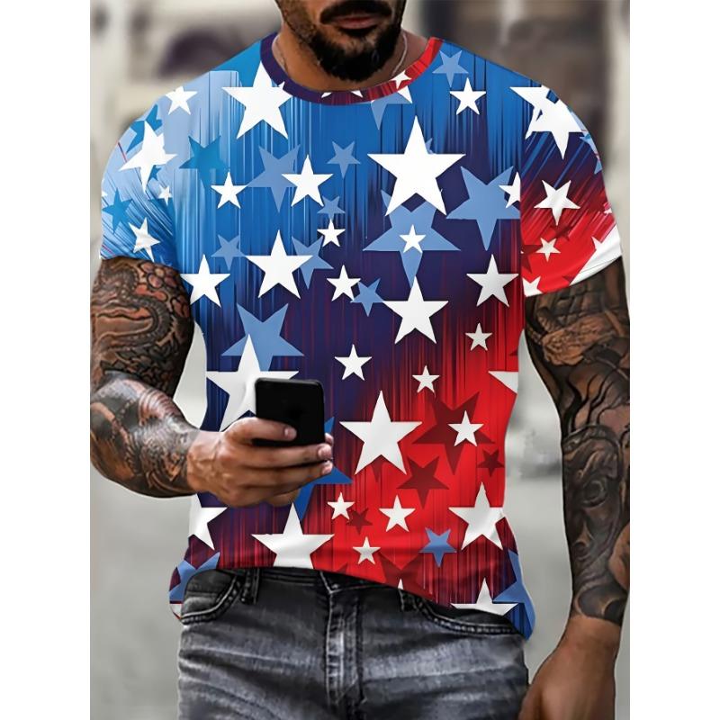 Fashion Contrast Color Star Star Graphic Pattern Crew Neck And Short Sleeve XXS
Fashion Contrast Color Star Star Graphic Pattern Crew Neck And Short Sleeve XXS