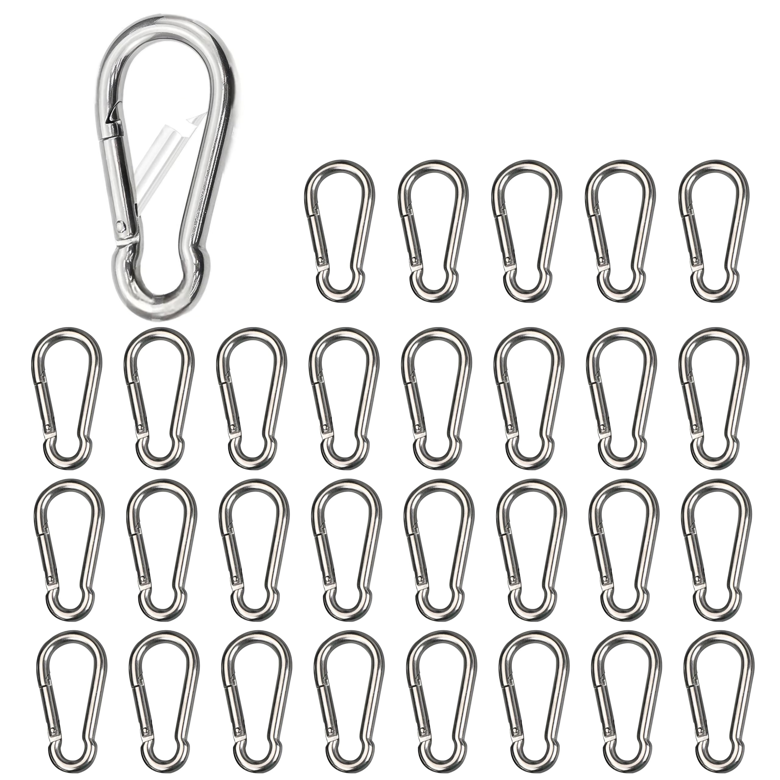 East Leaf Stainless Steel Carabiner Hooks, Keychains, 40kg Load Capacity, 5cm, Set of 30, Silver
East Leaf Stainless Steel Carabiner Hooks, Keychains, 40kg Load Capacity, 5cm, Set of 30, Silver