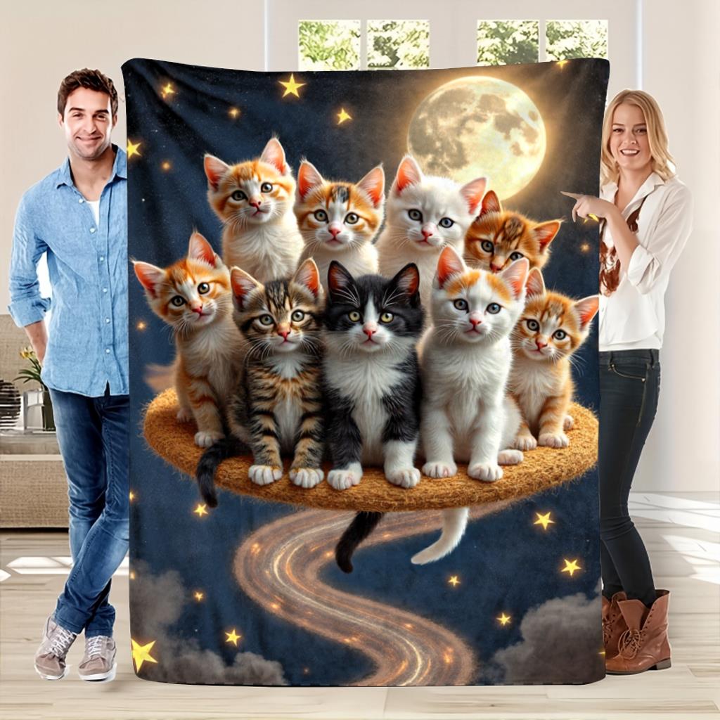 Starry Sky and Cat Pattern Flannel printed blanket suitable for all seasons suitable for living room office sofa and travel 75x100cm (30x40inch)
Starry Sky and Cat Pattern Flannel printed blanket suitable for all seasons suitable for living room office sofa and travel 75x100cm (30x40inch)