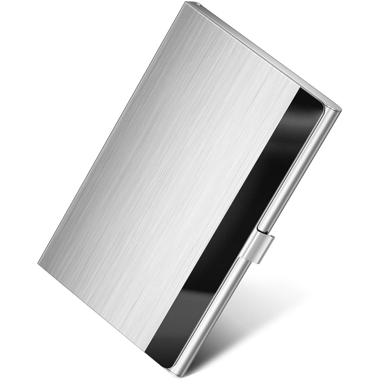Business Card Holder, for Men and Women, Slim Minimalist Design Case, Stainless Steel Metal, Fits 18 Business Cards in Pocket срібний
Business Card Holder, for Men and Women, Slim Minimalist Design Case, Stainless Steel Metal, Fits 18 Business Cards in Pocket срібний