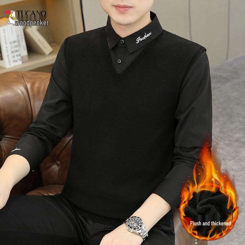 Woodpecker Men s Two-Piece Knitwear: Casual Shirt Collar Velvet Sweater for Spring/Autumn 3XL (165-185 jin)
Woodpecker Men s Two-Piece Knitwear: Casual Shirt Collar Velvet Sweater for Spring/Autumn 3XL (165-185 jin)